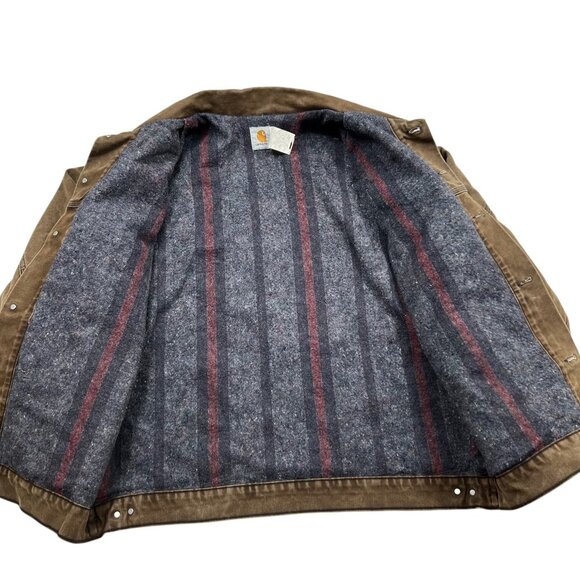 Vintage Carhartt Blanket Lined Jacket Brown USA Made Size 2XL - Picture 2 of 9